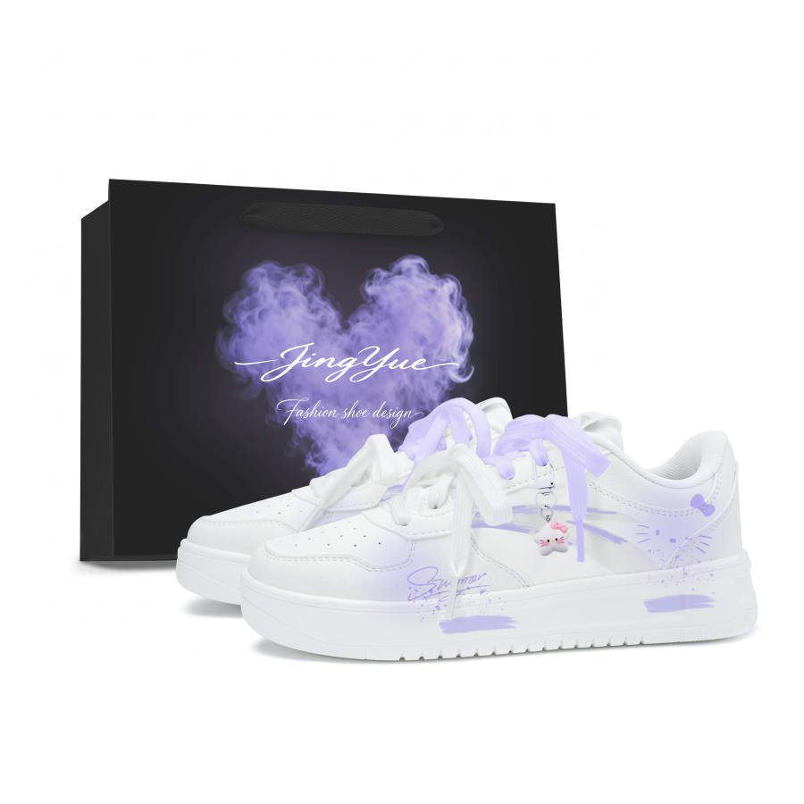 ANTA Easy Skateboard Shoes Women's Low Top White/Purple