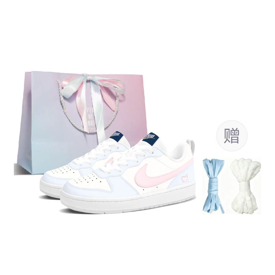 Nike Nike Court Borough2 Skateboard Shoes Women's Low Top Blue, Pink
