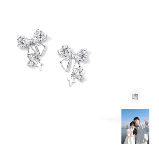 HOLLY RYAN 999 Silver Zircon Princess On The Run Soft Anti Aging Premium Aesthetic Good Luck Flashing Earrings Women's