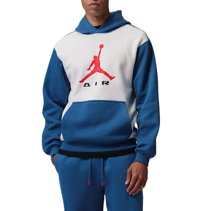 Jordan Jordan Sweatshirts Men's Sail White/True Blue/University Red Hooded Non Detachable Moderate