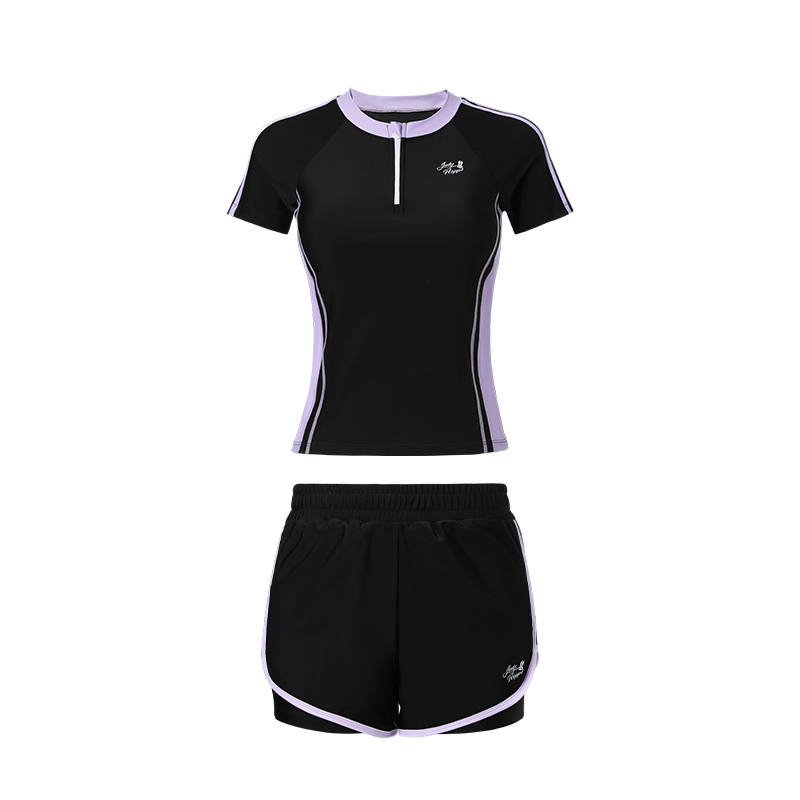 Disney Two Piece Swimsuits Women's Black Judy Crew Neck Moderate Square Leg Two Piece Swimsuit