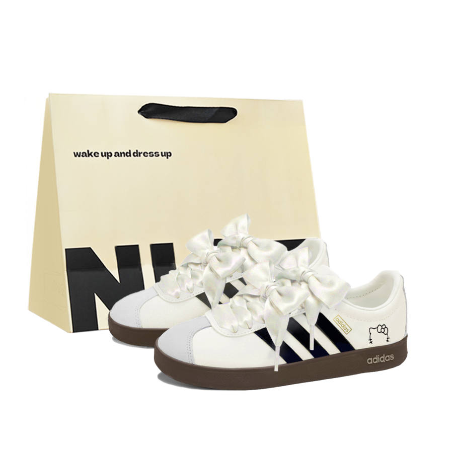 Adidas Adidas VL COURT 2.0 German Army Trainers Unisex Low Top Beige White Black
