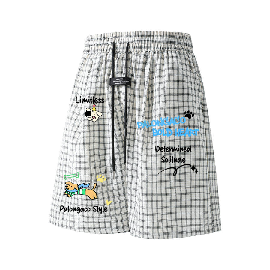 PAL ONGACO Casual Shorts Unisex Thin Straight Fit Pants