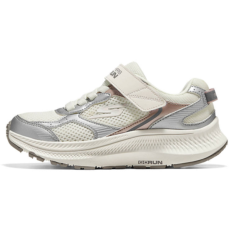 Skechers Kids Cushioning Abrasion Resistant Breathable Slip Resistant Low top Running Shoes Ivory Teenagers