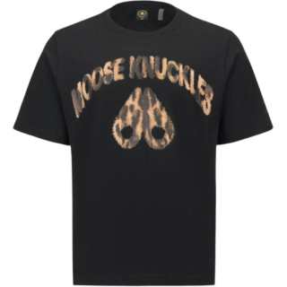 Moose Knuckles T Shirts Men's Black Crew Neck Moderate