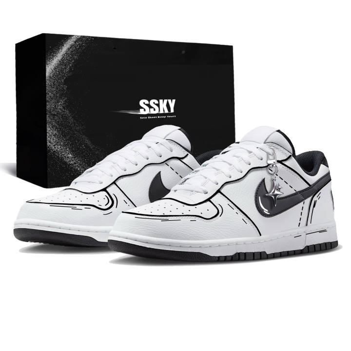 Nike Nike Big Skateboard Shoes Men's Low Top Black/White