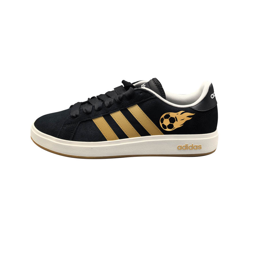 Adidas Adidas Grand Court Base 00s Skateboard Shoes Unisex Low Top Black & White Gold Brown