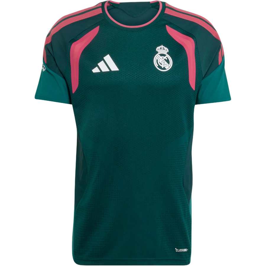 Adidas Adidas Real Madrid Soccer Jerseys Men's Dark Green/Pink Crew Neck Moderate Straight Fit
