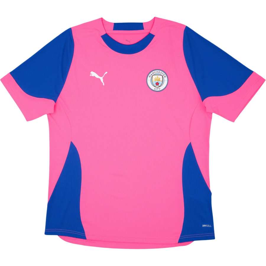 PUMA Manchester City Soccer Jerseys Men's Neon Pink Crew Neck