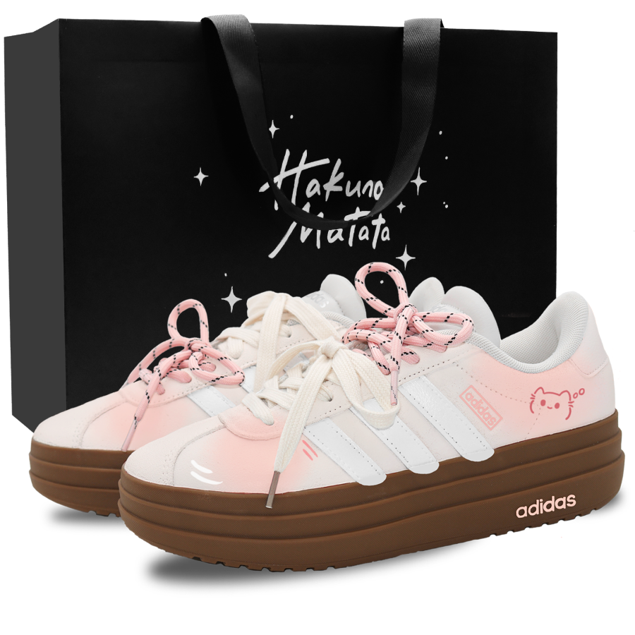 Adidas Adidas VL Court Bold Skateboard Shoes Women's Low Top Pink/Gray/White