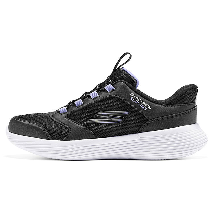 Skechers Kids Abrasion Resistant Lightweight Cushioning Slip Resistant Low top Kids Lifestyle Shoes Black Teenagers