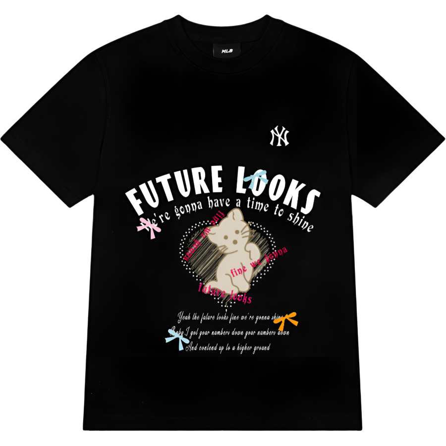 MLB T Shirts Unisex Black Crew Neck Moderate Straight Fit