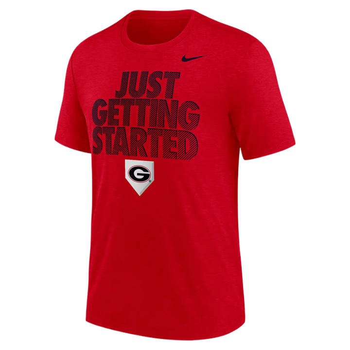 Nike Nike College T Shirts Men's Red Crew Neck Moderate