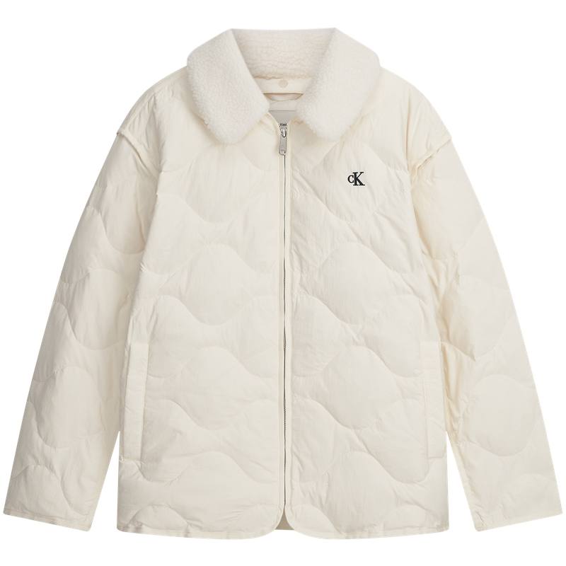Calvin Klein Calvin Klein Down Jackets Women's 101 Ecru Lapel Thin