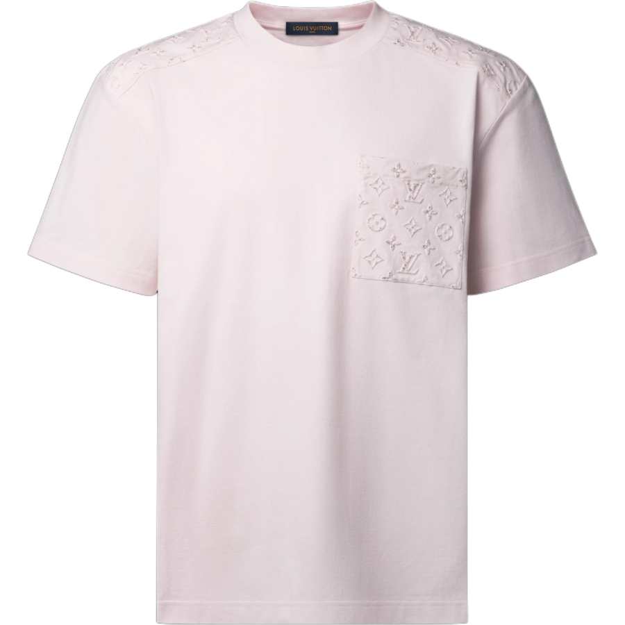 LOUIS VUITTON T Shirts Men's Pink Crew Neck Moderate Straight Fit