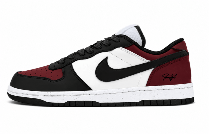 Nike Nike Big Skateboard Shoes Men's Low Top Black Red White Color Block
