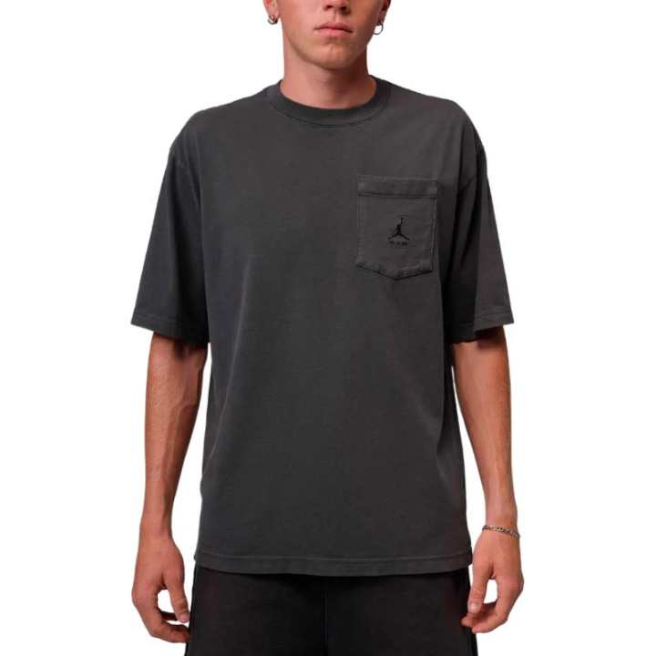 Jordan Jordan Brooklyn T Shirts Men's Charcoal Gray Crew Neck
