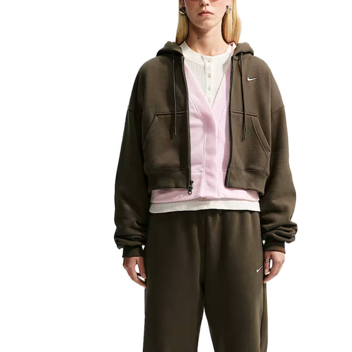 Nike Nike Sweatshirts Women's Dark Hazel/Sail White Hooded Non Detachable Moderate