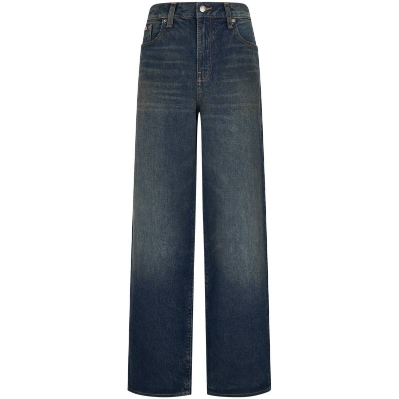 Calvin Klein Jeans Women's 47K Denim Dark Blue Moderate Wide Leg Pants