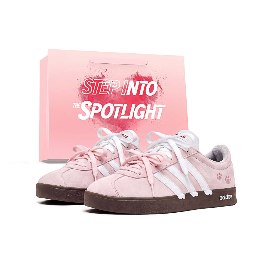 Adidas Adidas Vl Court Classic German Army Trainers Unisex Low Top Pink