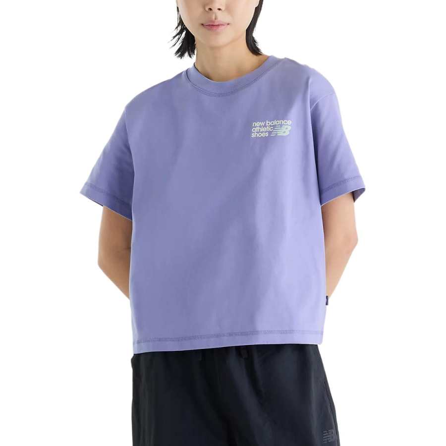 New Balance New Balance T Shirts Women's Deep Smoky Violet Crew Neck Moderate
