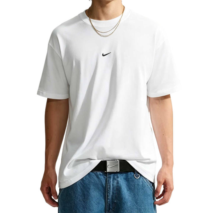 Nike Nike Sportswear T Shirts Men's White/Black Crew Neck Moderate