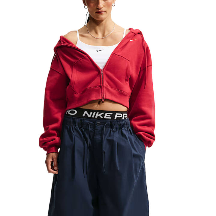 Nike Nike Sweatshirts Women's Bright Red/Sail White Hooded Non Detachable Moderate