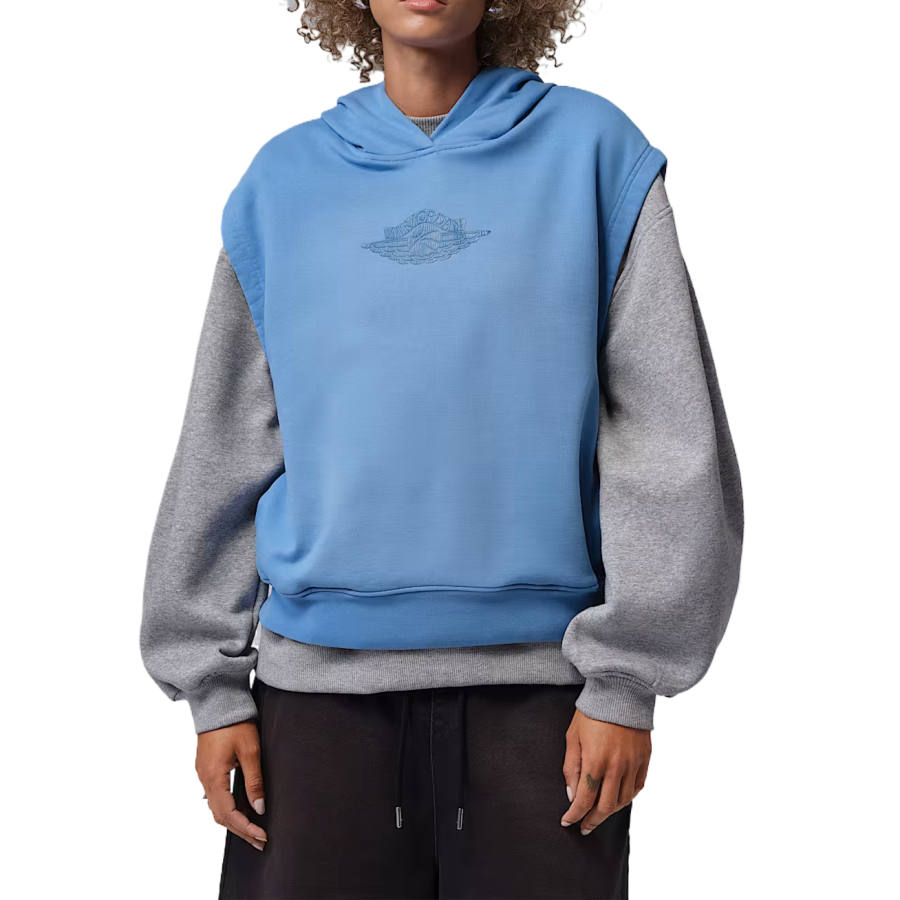Jordan Jordan Flight Fleece Sweatshirts Women's Blue Transcend/Dark Royal/True Blue Hooded Non Detachable Moderate