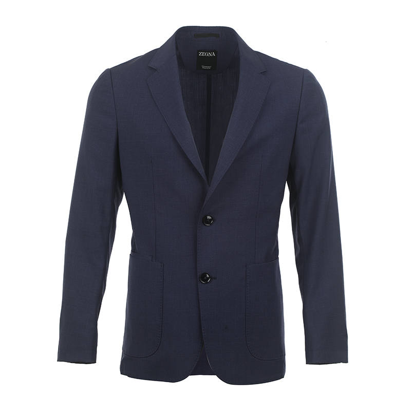 Ermenegildo Zegna Business Suits Men's Dark Blue Suit Collar Thin