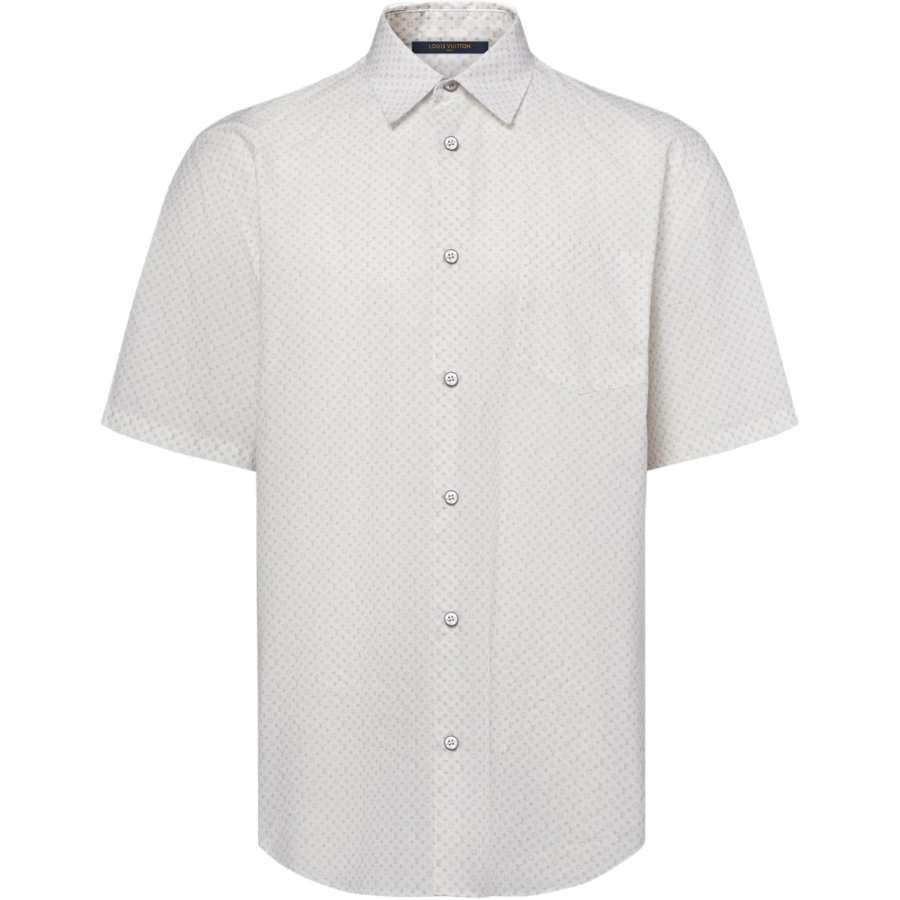 LOUIS VUITTON NANOGRAM Shirts Men's White Lapel Moderate
