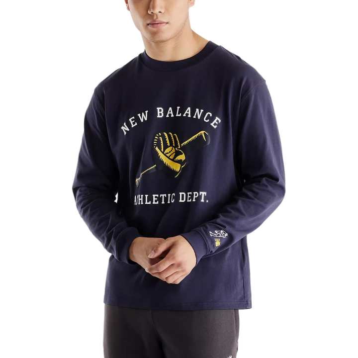 New Balance New Balance T Shirts Men's Dark Night Navy Blue Crew Neck Moderate