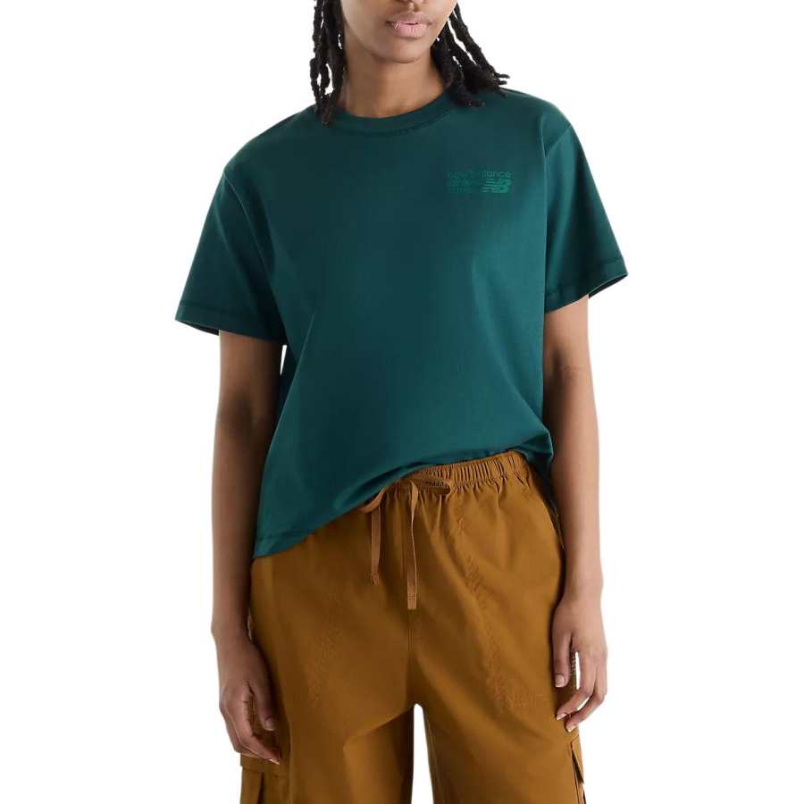 New Balance New Balance T Shirts Women's Nordic Green Crew Neck Moderate