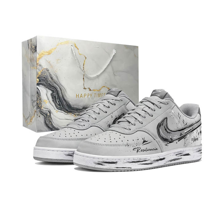 Nike Nike Court Vision Skateboard Shoes Men's Low Top Gray/White