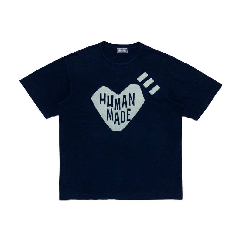 HUMAN MADE NINGENSEI T Shirts Unisex Indigo Crew Neck Straight Fit