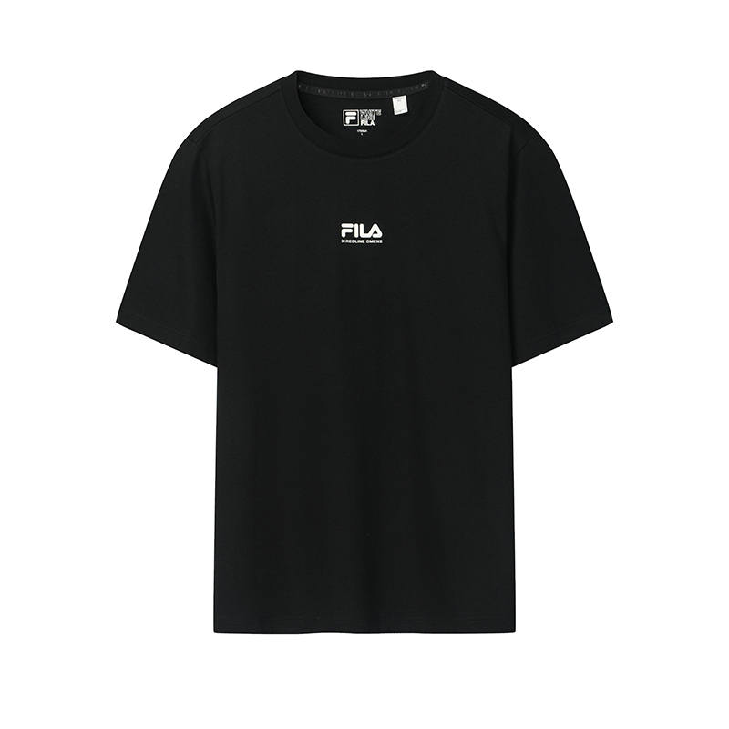 FILA ORIGINALE T Shirts Men's Jet Black Crew Neck Moderate Other