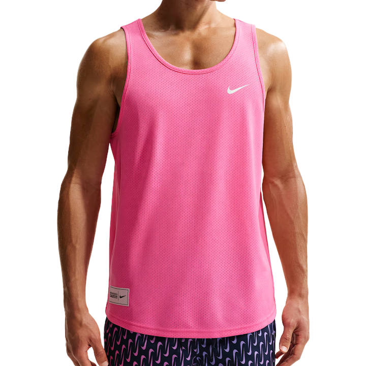 Nike Nike Tank Tops Men's Sunglow Pink/Dust Photon/White/White Crew Neck Moderate