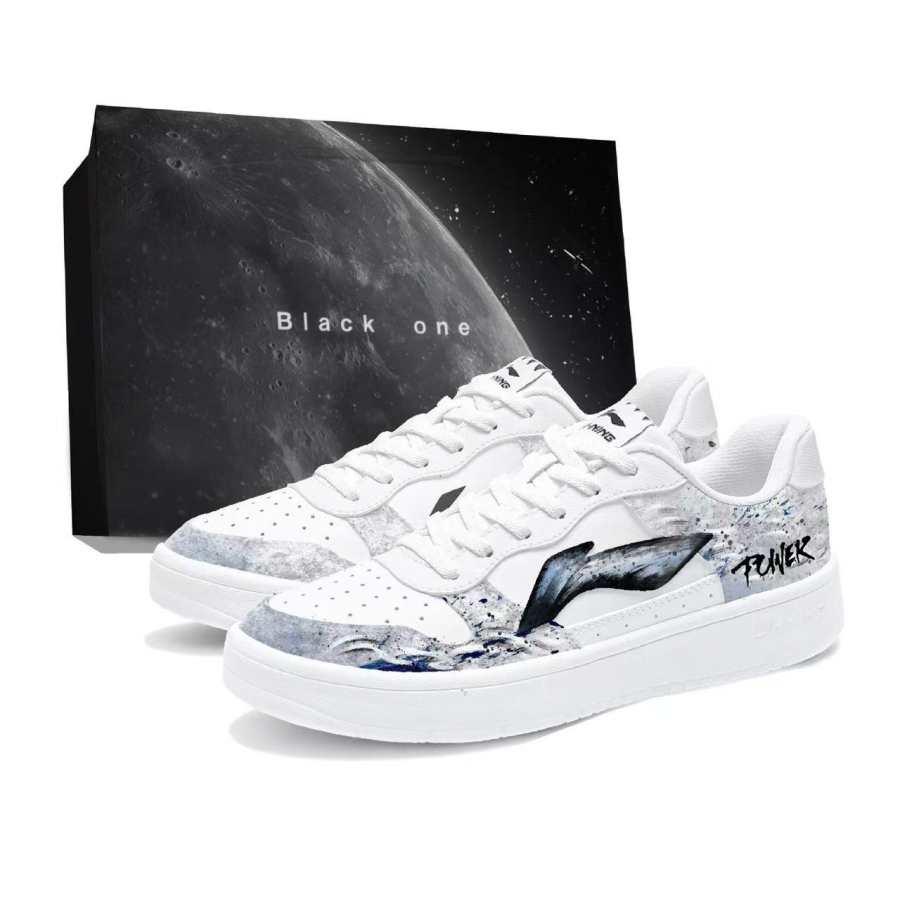 Li-Ning Li Ning Floating Boat Skateboard Shoes Unisex Low Top White/Black/Gray