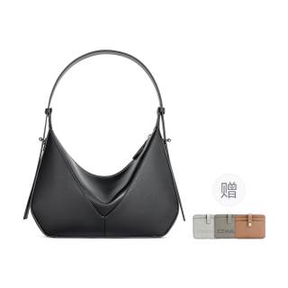 Cthulhu Cow Leather Portable One Shoulder Bag Gondola Shoulder Bag Medium Women's Ecru/Black