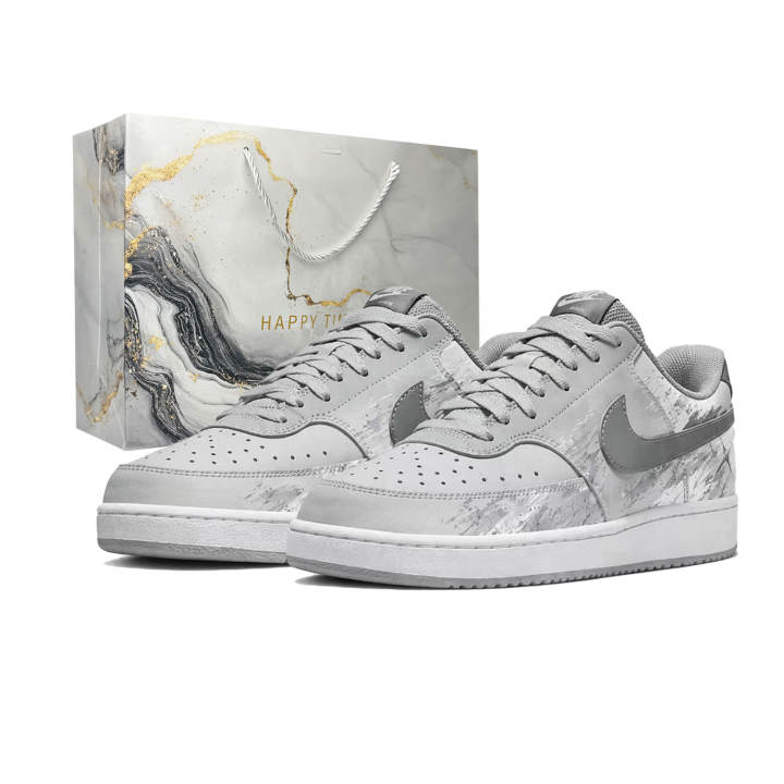 Nike Nike Court Vision Skateboard Shoes Men's Low Top White Gray
