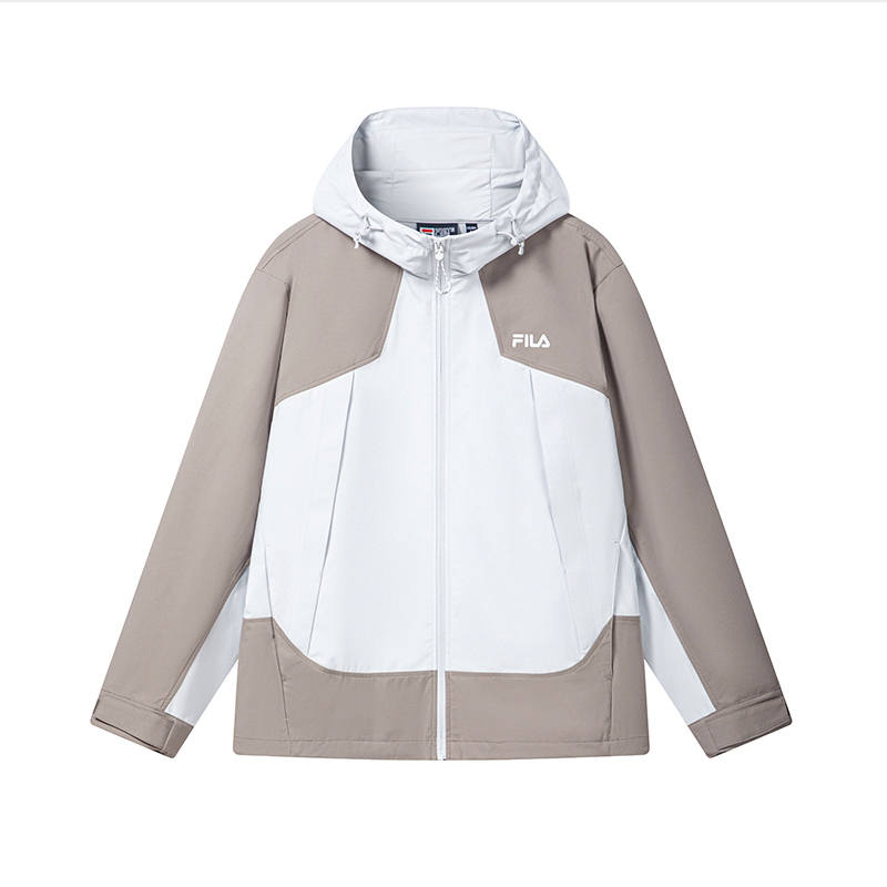 FILA ORIGINALE Jackets Men's Cloud Gray Hooded Non Detachable Moderate Straight Fit