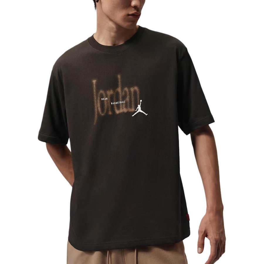 Jordan Jordan Brooklyn T Shirts Men's Contour Brown Crew Neck Moderate