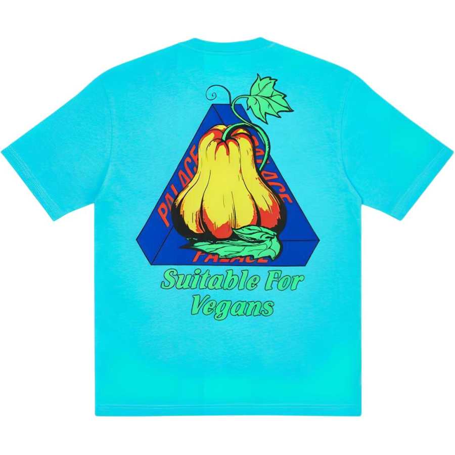 PALACE T Shirts Unisex Blue Crew Neck Moderate
