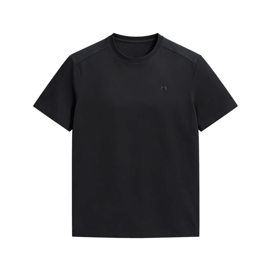 Under Armour Bouncy Quick Dry T Shirts Men's Ultimate Black/Black 008 Crew Neck
