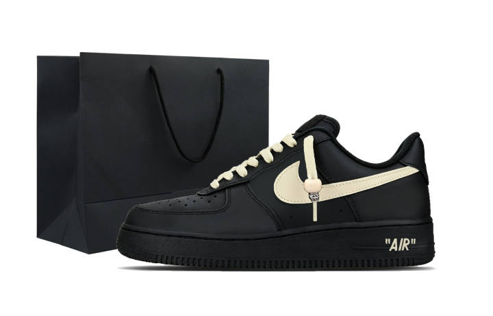 Nike Nike Air Force 1 Skateboard Shoes Men's Low Top Black/Beige