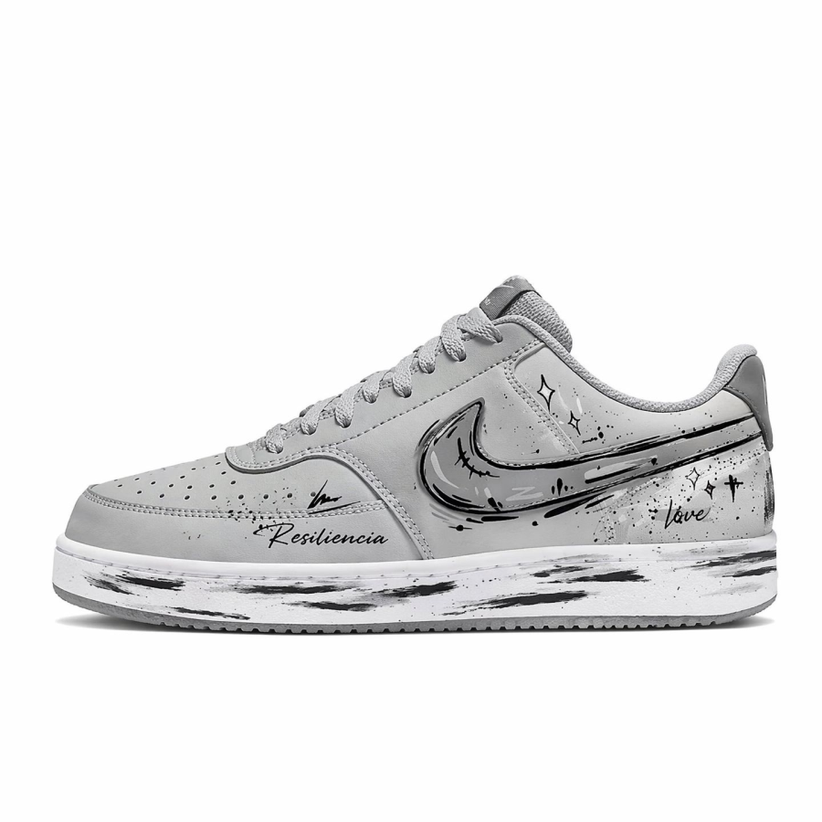 Nike Nike Court Vision Skateboard Shoes Men's Low Top Gray/White