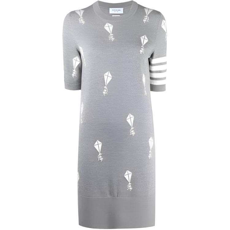 THOM BROWNE THOM BROWNE· Short Sleeved Dress Women's Gray