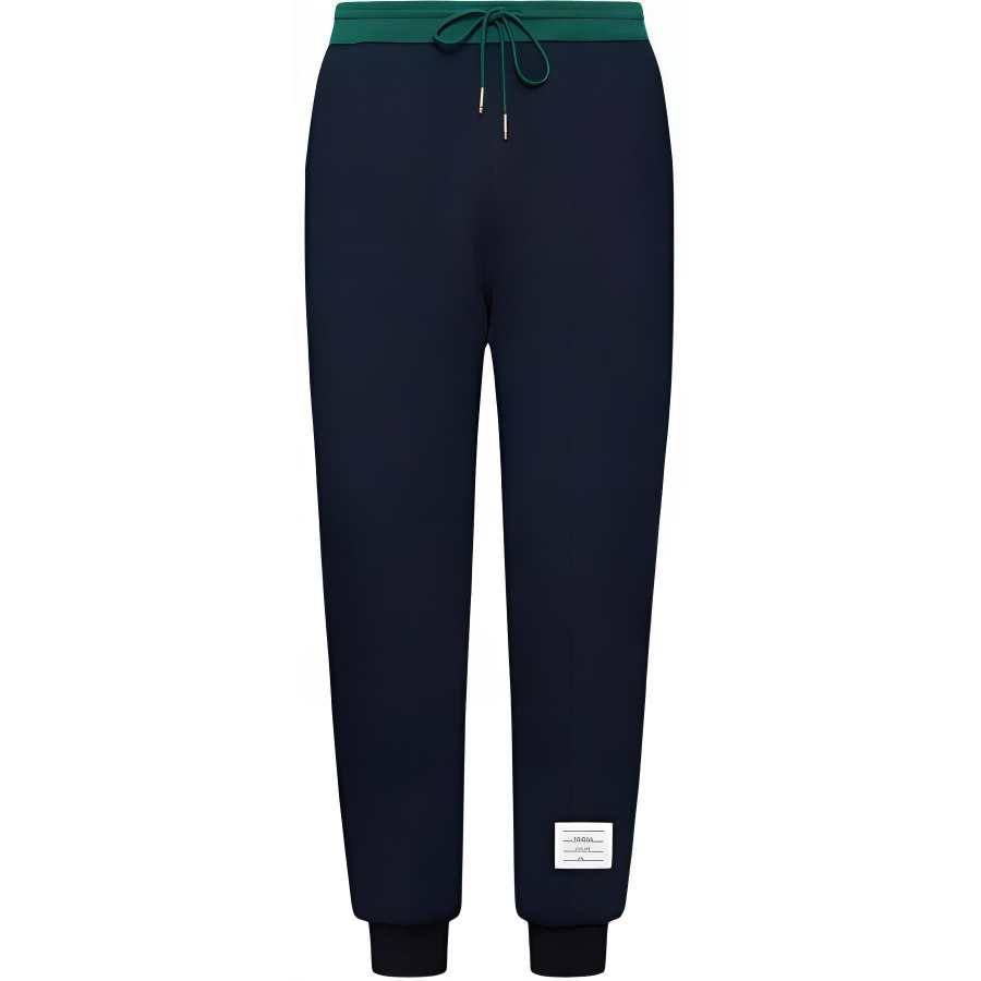 THOM BROWNE THOM BROWNE· FW24 Minimalist Style Multicolor Casual Fleece Lined Knitted Sweatpants Men's Marine Blue