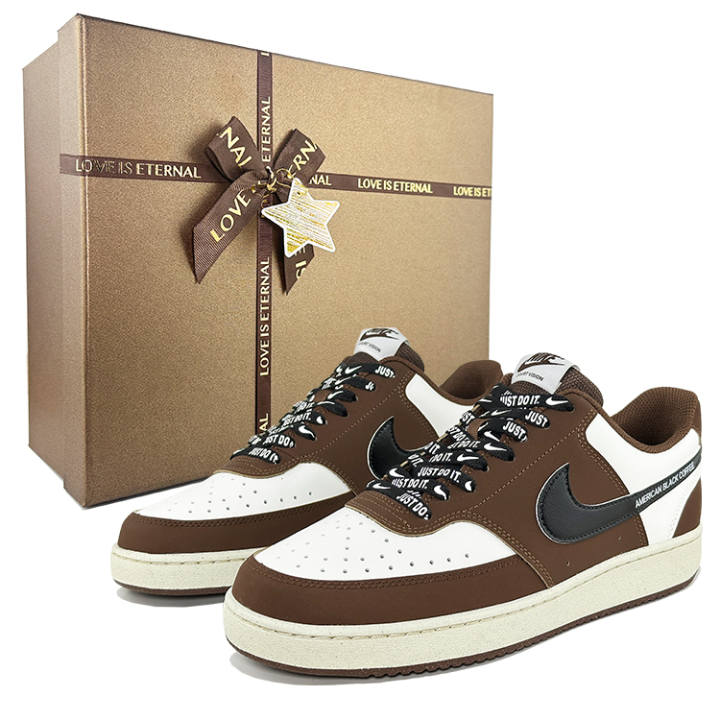 Nike Nike Court Vision Skateboard Shoes Unisex Low Top White/Brown/Black