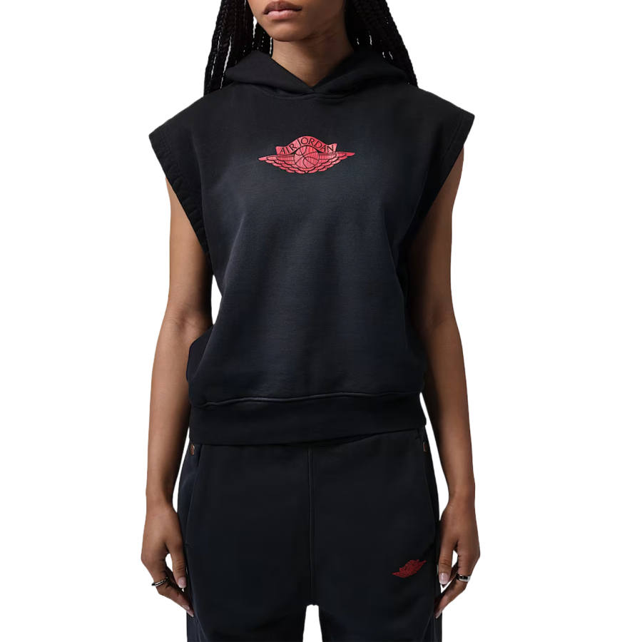 Jordan Jordan Flight Fleece Sweatshirts Women's Black/Dark Royal/University Red Hooded Non Detachable Moderate