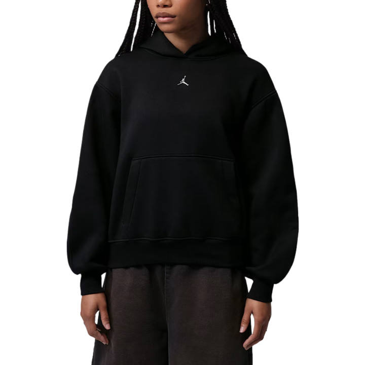 Jordan Jordan Brooklyn Fleece Sweatshirts Women's Black Hooded Non Detachable Thickened